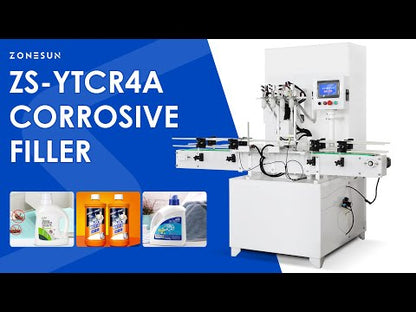 ZONESUN ZS-YTCR4A Automatic Corrosive Filling Machine for Caustic Liquid Products