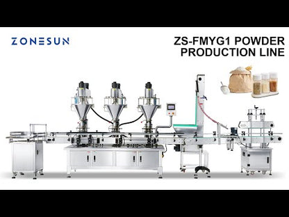 ZONESUN ZS-FM4A Máquina automática de enchimento de pó servomotor de 3 cabeças 
