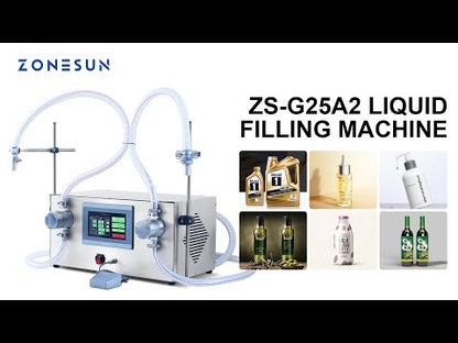 ZONESUN ZS-G25A2 High Flow Rate 2 Nozzles Magnetic Pump Corrosive Liquid Filling Machine