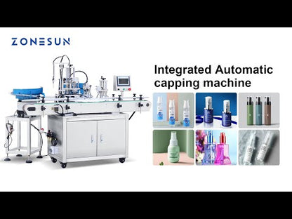 ZONESUN ZS-AFC8 Rotate Spray Head Round Bottle Capping Machine with Cap Feeder