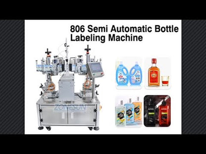 Máquina etiquetadora semiautomática de botellas cuadradas de doble cara ZONESUN XL-T806 con codificador de fecha 