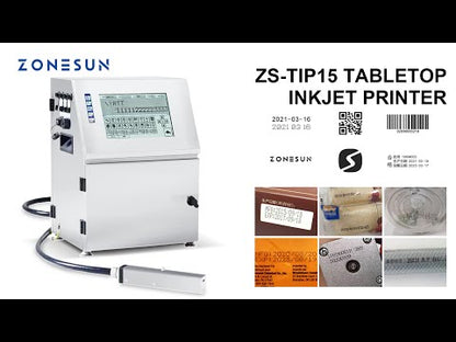 Máquina de codificación de fecha de inyección de tinta multilingüe de mesa ZONESUN ZS-TIP15