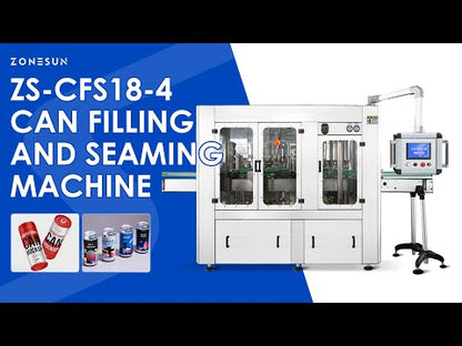 ZONESUN ZS-CFS18-4 Automatic Beer Canning Line Tin Can Filling and Sealing Machine