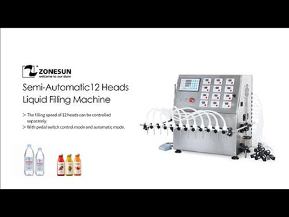 ZONESUN ZS-DPYT12P Semi-automatic 12 Nozzles Diaphragm Pump Liquid Filling Machine