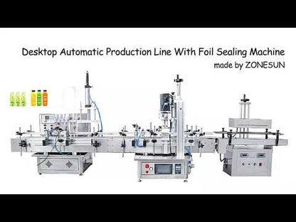 ZONESUN ZS-FAL180S Tabletop 4 Diving Heads Liquid Filling Capping Sealing Production Line