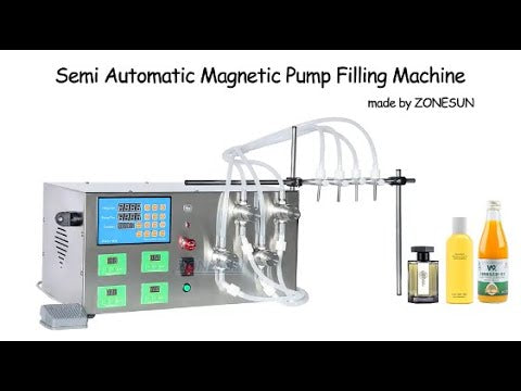 ZONESUN ZS-YTMP4S Semi-Automatic 4 Heads Magnetic Pump Liquid Filling Machine