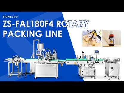 Zonesun ZS-FAL180F4 Rotary Syrup Bottling Line Video