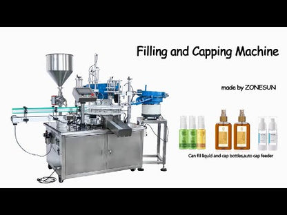 ZONESUN ZS-AFC2 Automatic Paste Filling And Capping Machine With Cap Feeder