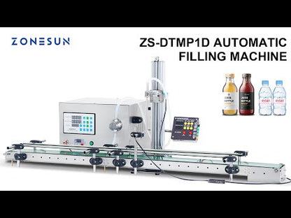 ZONESUN ZS-DTMP1D Single Diving Nozzle Magnetic Pump Liquid Filling Machine With Conveyor