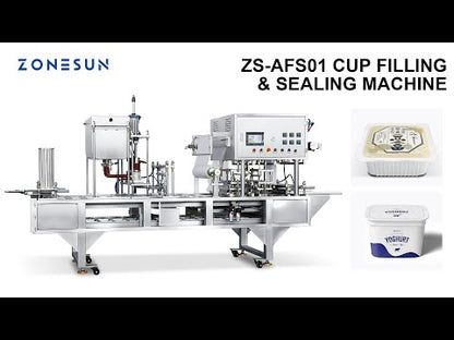 ZONESUN ZS-AFS01 Automatic 2 Nozzles Piston Pump Liquid Heating Filling Cup Sealing Machine