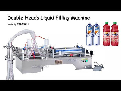 ZONESUN Pneumatic 2 Nozzles Liquid Filling Machine