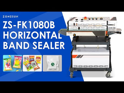 ZONESUN ZS-FK1080B Horizontal Continuous Band Sealer Vacuum Sealing Machine with Gas Flush Dry Ink Coding PE PP for Aluminum Foil Bags