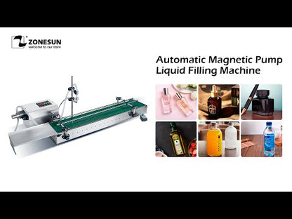 ZONESUN ZS-MPYT600 Automatic Magnetic Pump Liquid Filling Machine With Conveyor