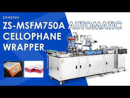 ZONESUN ZS-MSFM750A Automatic Cellophane Packaging Machine Cello Wrapper