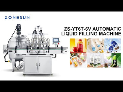 ZONESUN ZS-YT6T-6V Máquina automática de enchimento de líquido com bomba de pistão com tanque de mistura 