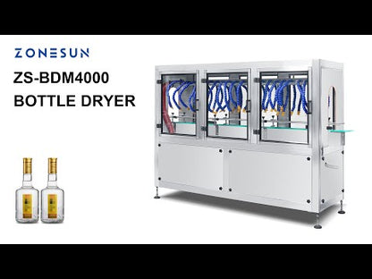 ZONESUN ZS-BDM4000 Máquina de limpeza e secagem de garrafas de vidro 