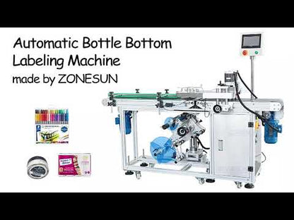 Etiquetadora automática de fondo de botella de superficie plana ZONESUN ZS-TB125 