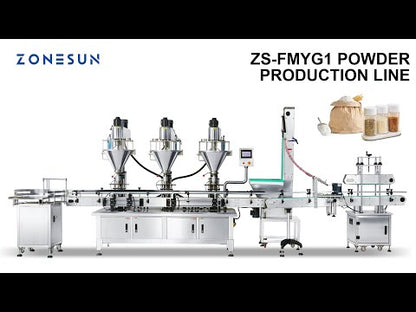 ZONESUN ZS-FMYG1 Servomotor Auger Línea de producción de llenado y tapado de polvo 