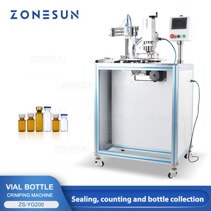 ZONESUN ZS-YG200 Máquina pneumática automática para tampar frascos de penicilina 