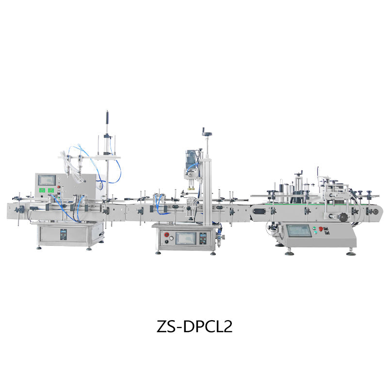 ZONESUN ZS-DPCL2/ZS-FAL180D5 Línea de producción de etiquetado de botellas redondas, tapado y llenado de líquidos personalizado