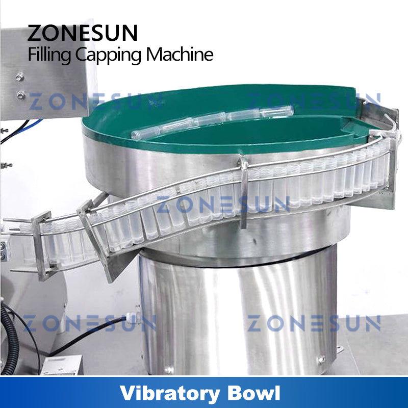 ZONESUN ZS-XBFC25S Automatic Ceramic Pump Liquid Filling Capping Machine with Feeder