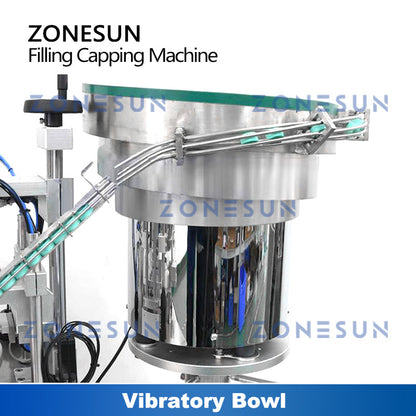 ZONESUN ZS-XBFC25S Máquina automática de tapado de llenado de líquidos con bomba de cerámica con alimentador 