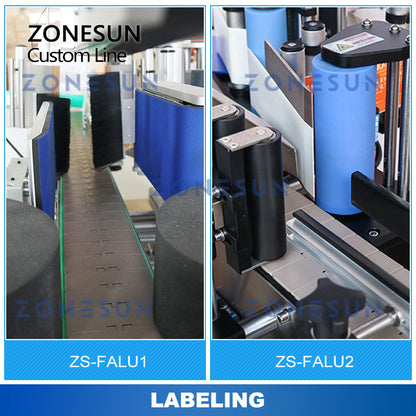 ZONESUN ZS-FALU Botella personalizada Enjuague Secado Llenado Tapado Etiquetado Línea de producción 