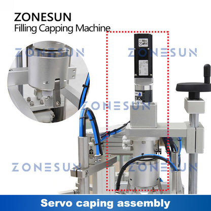 ZONESUN ZS-XBFC25S Automatic Ceramic Pump Liquid Filling Capping Machine with Feeder