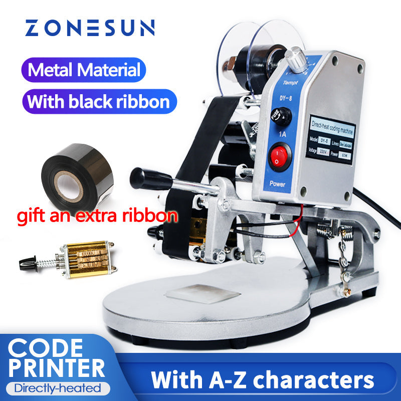 Máquina de codificación de impresora de fecha de cinta de calentamiento directo ZONESUN DY-8