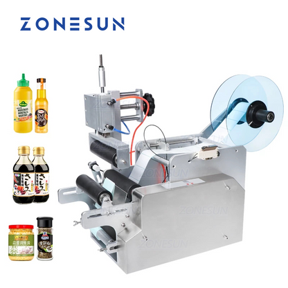 ZONESUN TB-80 Máquina de etiquetar garrafas redondas semiautomática