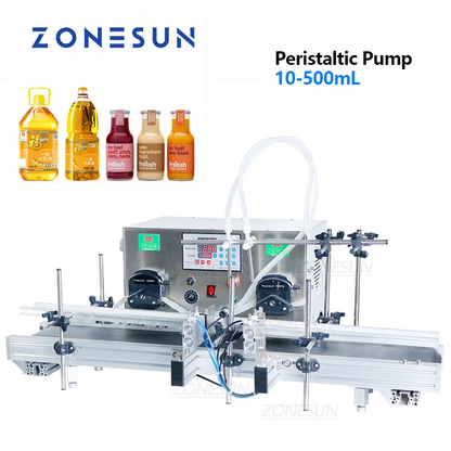 ZONESUN ZS-DTPP-2 Automatic 2 Heads Peristaltic Pump Liquid Filling Machine