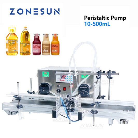 ZONESUN ZS-DTPP-2 Máquina automática de llenado de líquidos con bomba peristáltica de 2 cabezales 