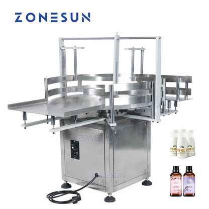 ZONESUN ZS-LP600Z Descifrador rotatorio redondo automático de la botella de la mesa para la línea de producción