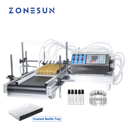 ZONESUN ZS-DTPP6B escritorio 6 cabezas bomba peristáltica máquina de llenado de líquidos con transportador