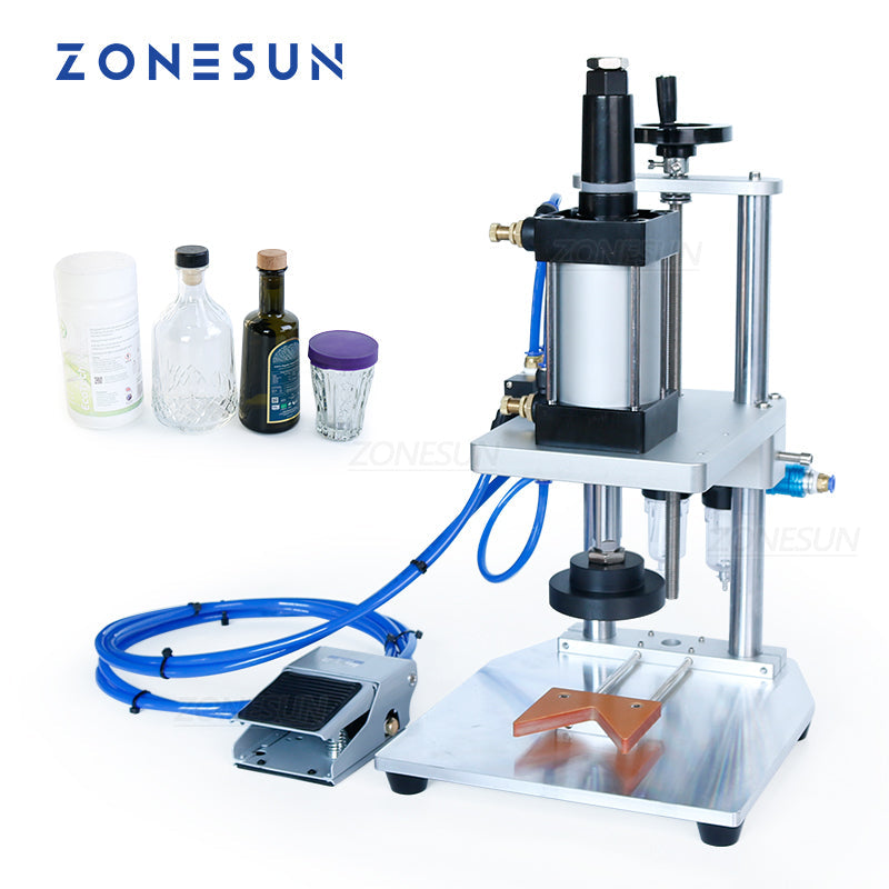 ZONESUN ZS-XG70ZC Máquina tapadora semiautomática neumática de mesa de 70 mm