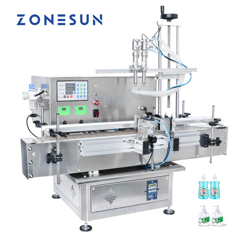 ZONESUN ZS-DTDP20-2 Desktop 2 Heads Bomba de diafragma Máquina de llenado de líquidos 