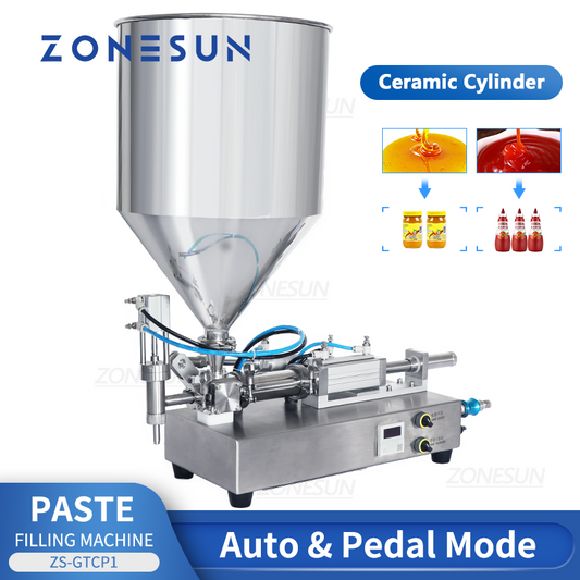 Llenadora de pasta neumática ZONESUN ZS-GTCP1 con cilindro de cerámica 