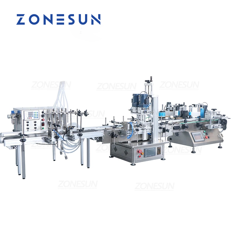 ZONESUN ZS-FAL180D Máquina de etiquetar dupla face para enchimento de líquidos de mesa