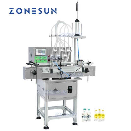 ZONESUN ZS-DTMP6M Automático 6 Boquillas de buceo Bomba magnética Máquina de llenado de líquidos con soporte 