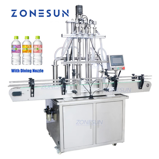 ZONESUN ZS-YT4T-4D 2/4/6 Boquillas de buceo Máquina de llenado de líquidos Llenadora de agua 