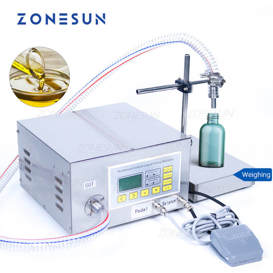 ZONESUN ZS-GP631 50-8000ml Bomba de engranajes semiautomática Máquina de llenado y pesaje de líquidos