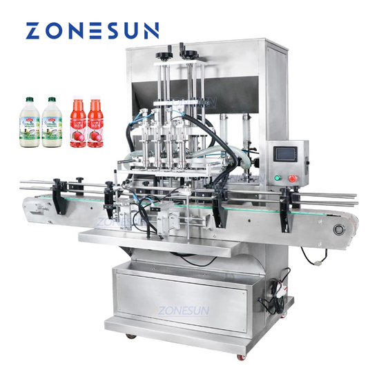 ZONESUN ZS-SV4GB 4 bicos bomba de diafragma pneumática máquina de enchimento de pasta