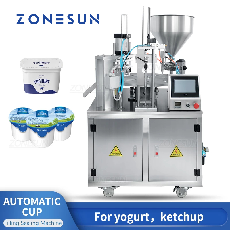 ZONESUN ZS-FS100 Máquina automática de selagem de copos para enchimento de pasta rotativa