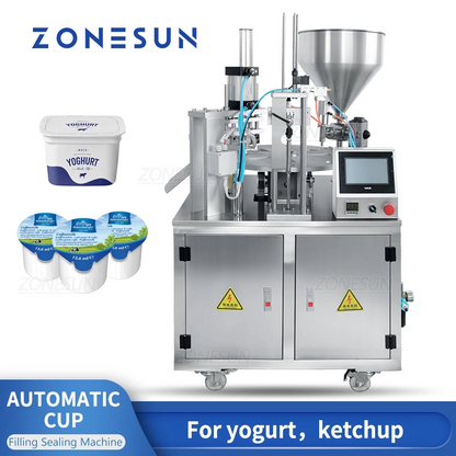 ZONESUN ZS-FS100 Máquina automática de sellado de tazas de llenado de pasta rotativa