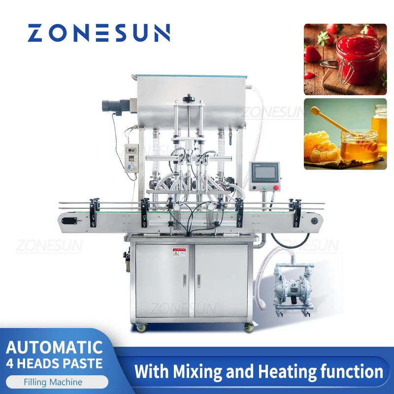 ZONESUN ZS-YT4T-4PM Máquina automática de llenado de pasta con calentador y mezclador