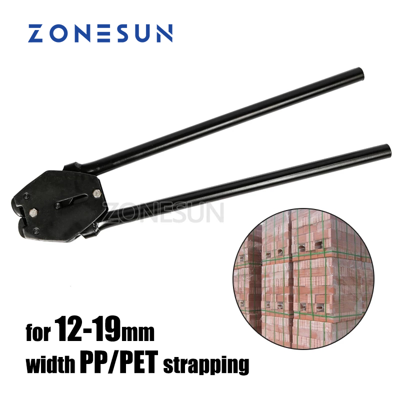 ZONESUN 12-19mm Handheld Ferramenta de cintar PET e PP 