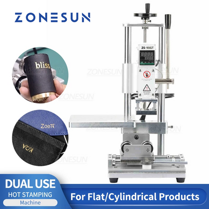 ZONESUN ZS-90GT Máquina de estampado en caliente redonda y plana de doble uso