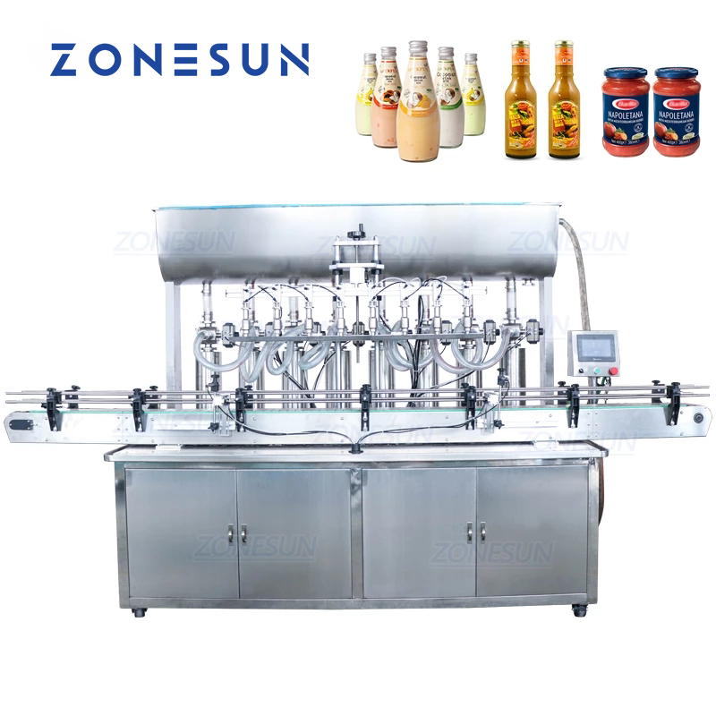 Llenadora automática de pasta ZONESUN de 8 boquillas