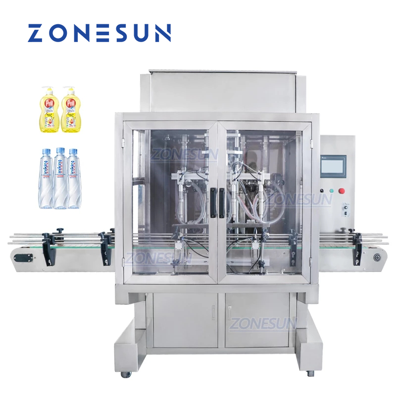 ZONESUN ZS-SV4G 4 Bicos Servo Máquina de Enchimento de Pasta Automática