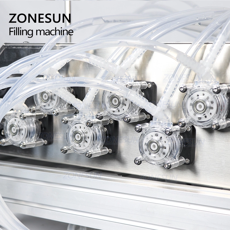 ZONESUN ZS-DTPP6B escritorio 6 cabezas bomba peristáltica máquina de llenado de líquidos con transportador